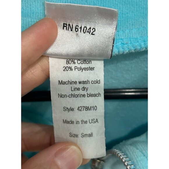 Can Do Fashions Womens Light Blue Full Zip Collared Jacket SZ Small - Picture 6 of 8